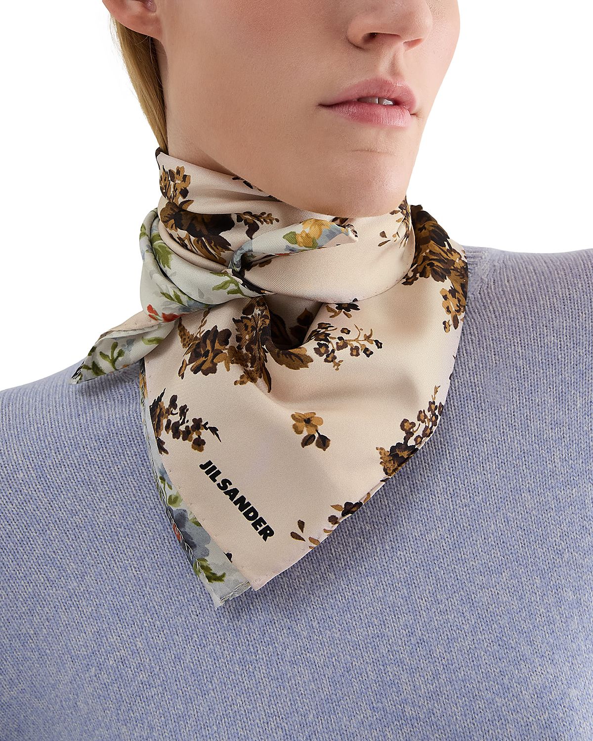 Jil Sander Printed Silk Foulard Scarf