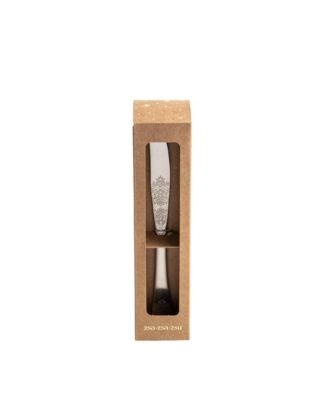  Dume Patterned Steel Dessert Knife,Set of 4, 7.8"L x 0.8"W x 0.8"H