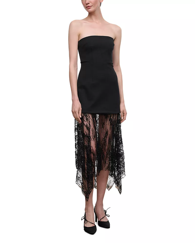 Staud Jolie Embellished Strapless Dress