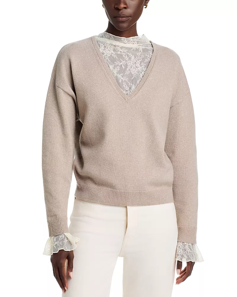 Line & Dot Valentina Lace Inset Sweater