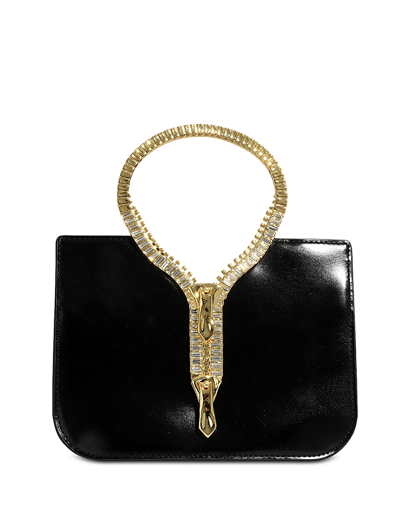Alexis Bittar Zipper Decor Mini Patent Leather Top Handle Bag
