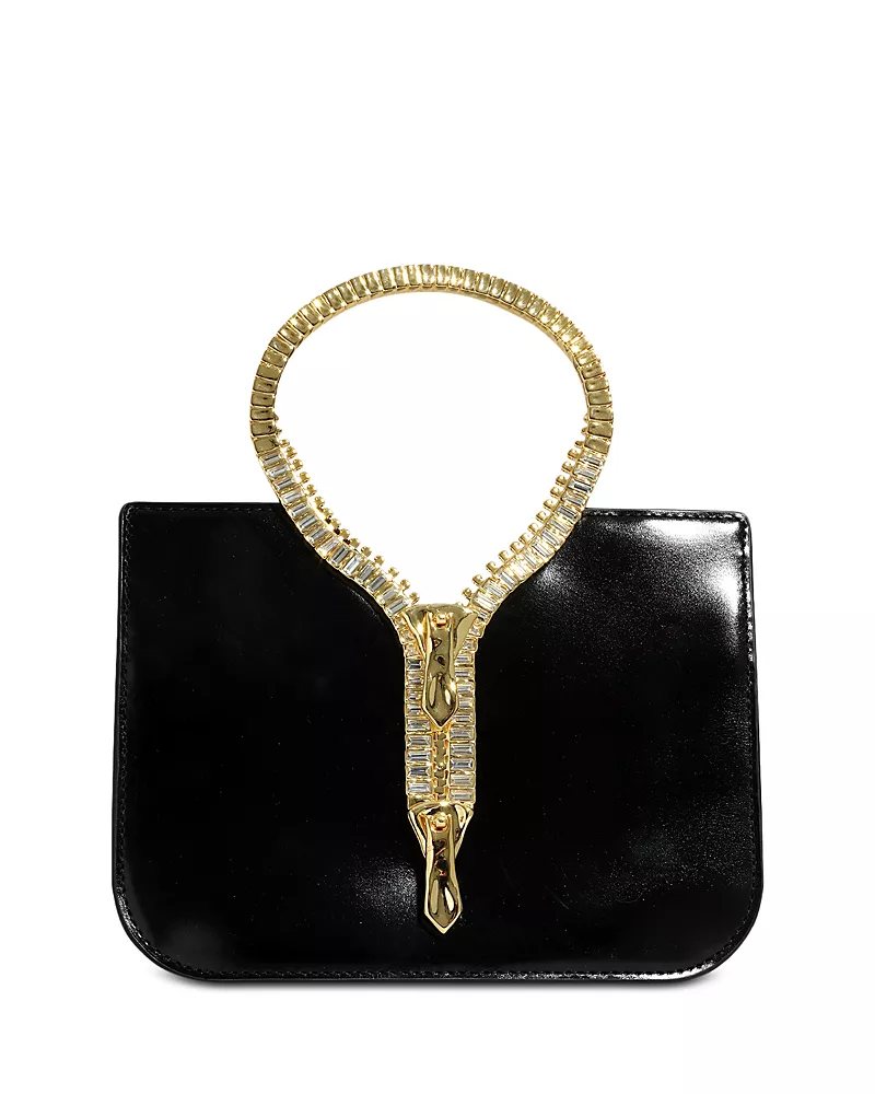 Alexis Bittar Zipper Decor Mini Patent Leather Top Handle Bag