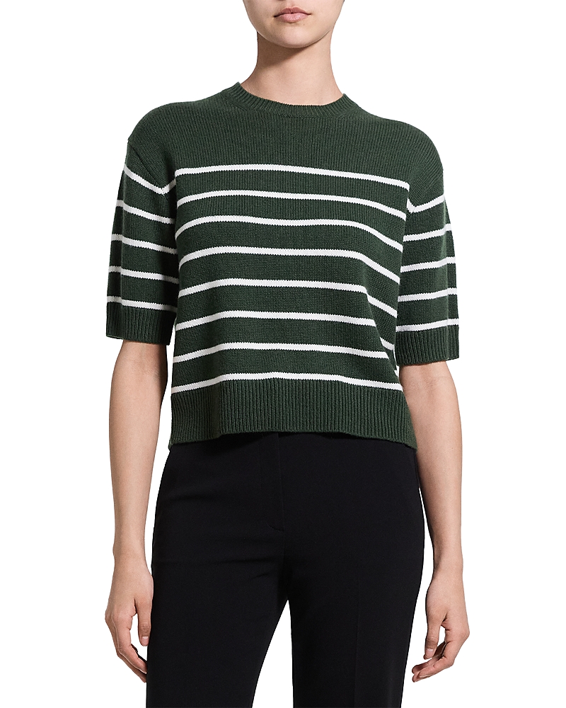 Theory Cropped Cashmere Crewneck Sweater Tee