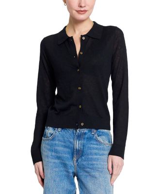  Women's Sienna Sheer Isla Button Up Collared Sweater