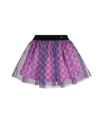 Girls' Checkered Mesh A-Line Skirt - Big Kid