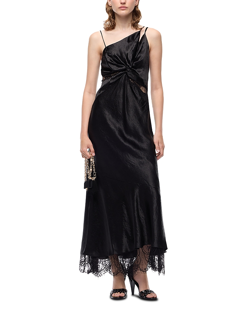 Pinko Ferrari Crepe Satin Maxi Dress