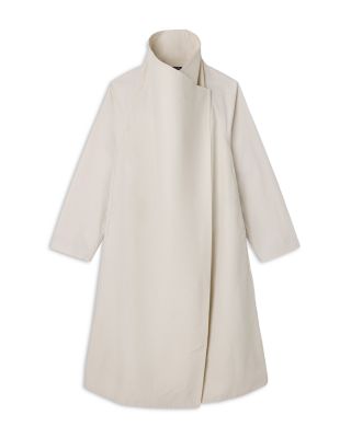 Draped High Collar Mid Length Coat - thumbnail 5
