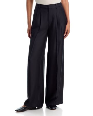 Silk Wide Leg Pleated Pants