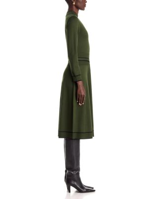 Contrast Trim Belted Dress - thumbnail 5