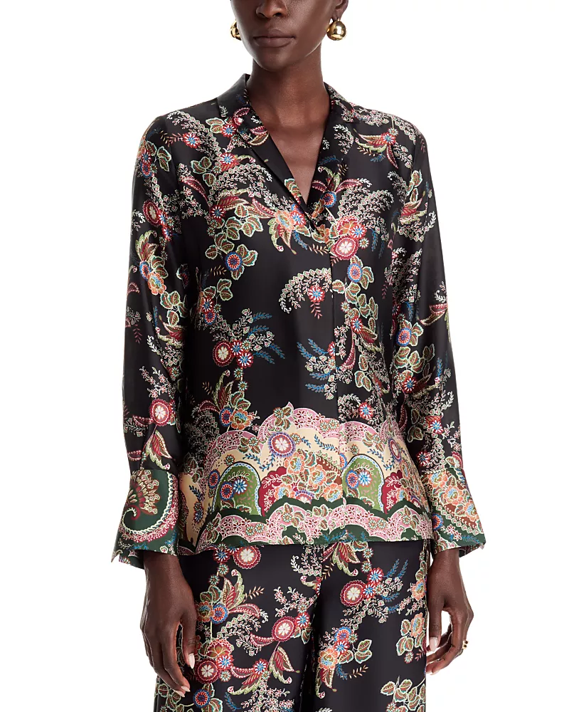 T Tahari Notch Lapel Shirt