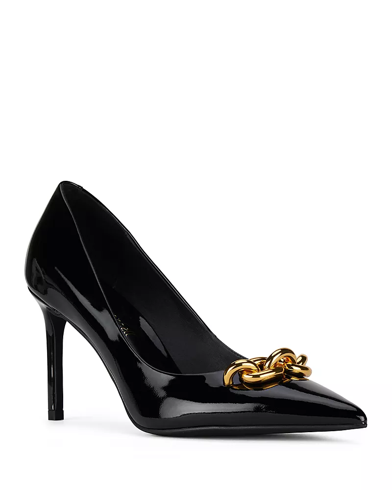 Jeffrey Campbell Women's Nikia Patent Chain Detail Pumps