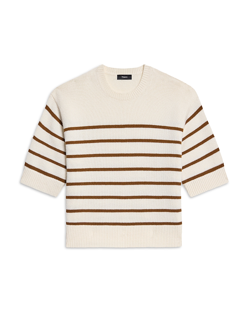 Theory Cropped Cashmere Crewneck Sweater Tee