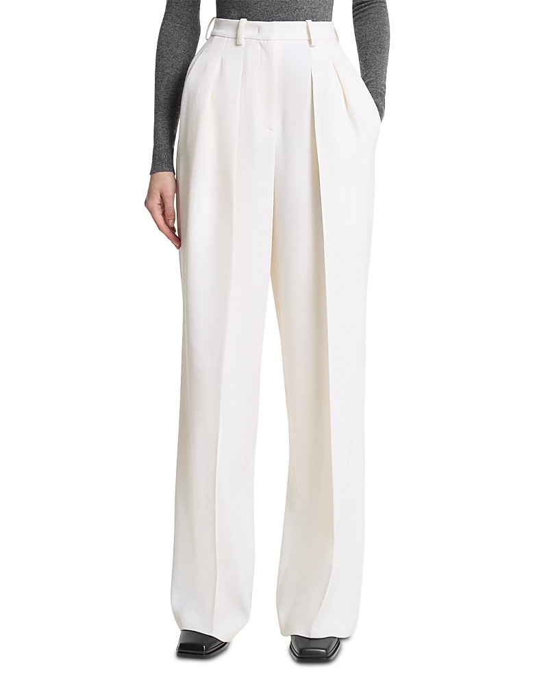 Michael Kors Collection Wool High Waisted Pleated Slouch Pants