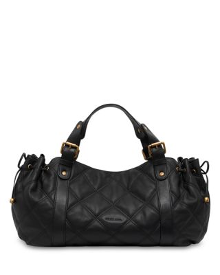 24H Matelasse Leather Overnight Bag