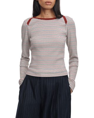 The Essential Cotton Blend Rib Bateau Top