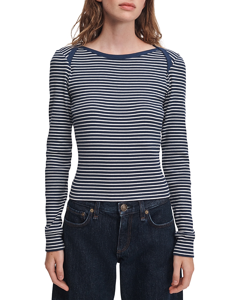 Rag & Bone The Essential Cotton Blend Rib Bateau Top
