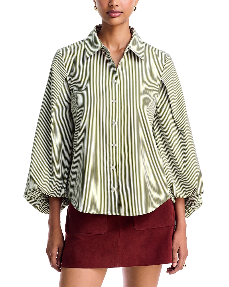Tanya Taylor Marina Cotton Puff Sleeve Top