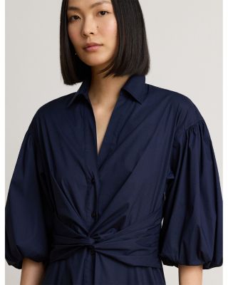 Bubble Sleeve Twist Front Shirtdress - thumbnail 5