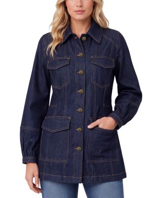 Lantern Sleeve Denim Jacket