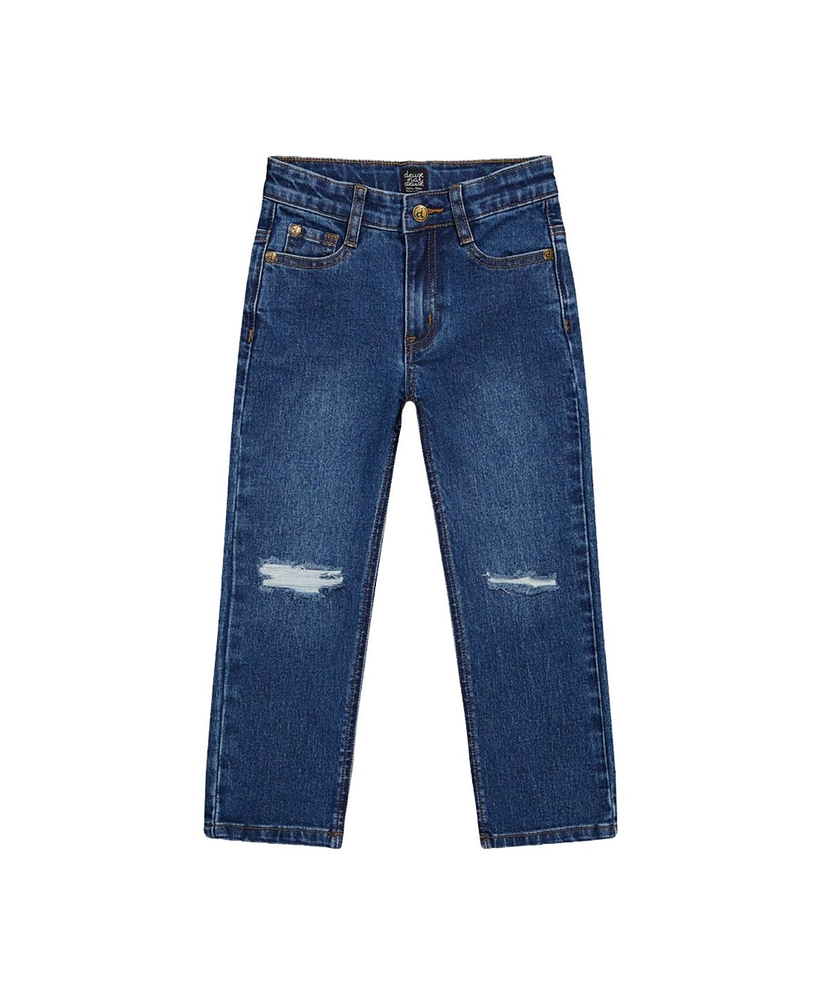 Deux par Deux Boys' Stretch 5-Pocket Button Zip Fly Jeans - Little Kid
