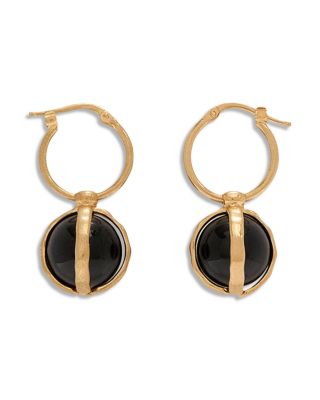 Rose Quartz Charm Hoop Earrings