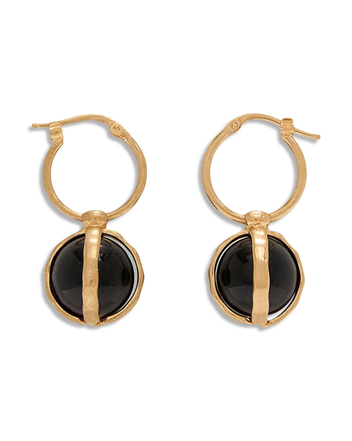 Jil Sander Rose Quartz Charm Hoop Earrings
