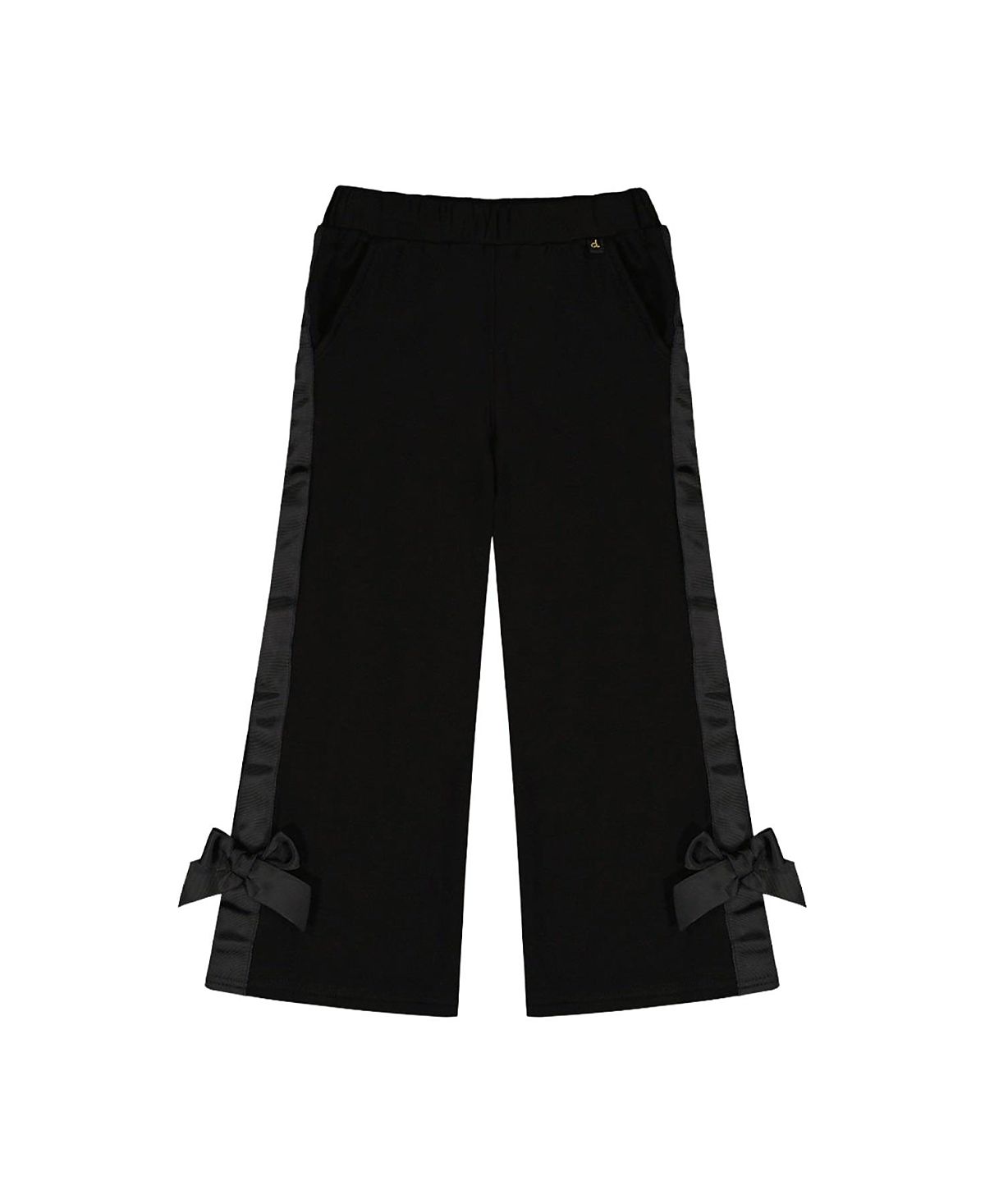 Deux par Deux Girls' Flare Legs Milano Bow Detail Side Pocket Pants - Little Kid
