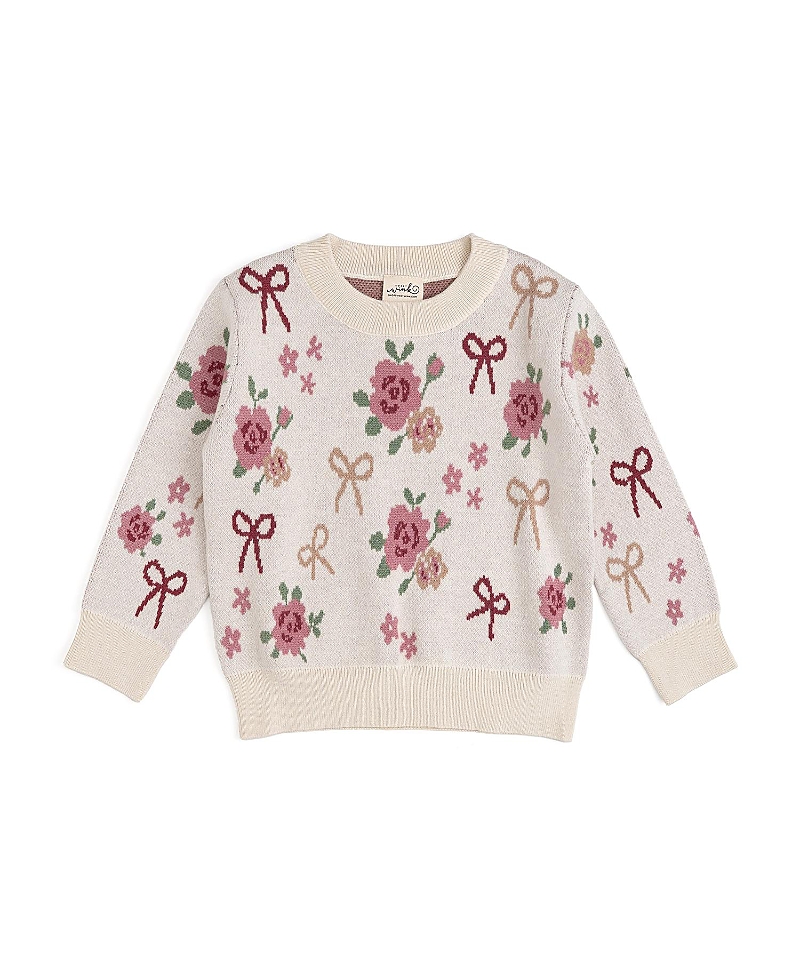 Sweet Wink Girls' Coquette Rose Sweater - Baby, Little Kid