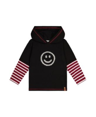 Boys' Fake Double Sleeve Hooded Stripe Detail Shirt - Little Kid, Big Kid