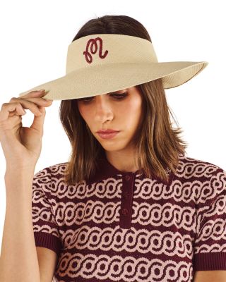 Malbon Hortensia Straw Visor In Neutral