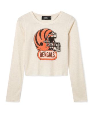 Junk Food Clothing Women's Cincinnati Bengals Helmet Crop Thermal