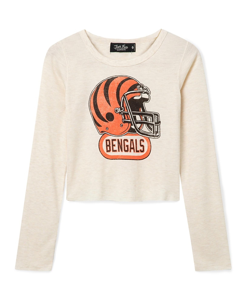 Junk Food Clothing Women's Cincinnati Bengals Helmet Crop Thermal