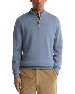 Cotton Half Zip Knit Pullover Sweater