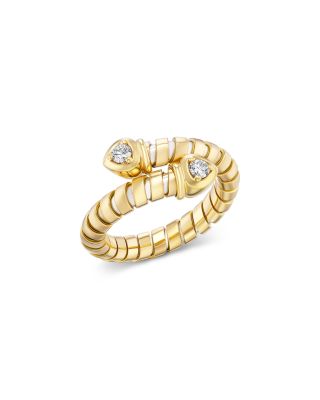 Marina B 18K Yellow Gold Lina Diamond Bypass Ring, 0.20 tcw
