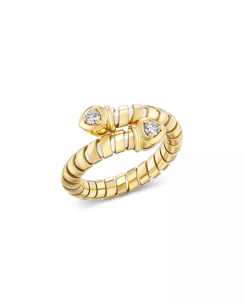 Marina B 18K Yellow Gold Lina Diamond Bypass Ring, 0.20 tcw