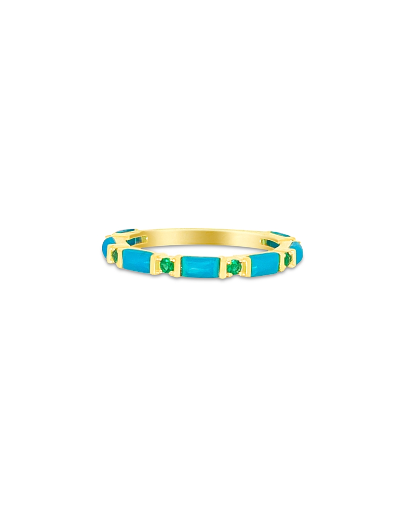 Meira T 14K Yellow Gold Turquoise & Emerald Band