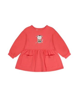  Girls' Organic Cotton Cat Patch Pocket Gathered Tunic - Little Kid