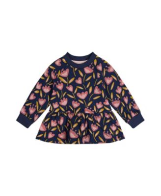  Girls' French Terry Peplum Hem Raglan Sleeve Top - Little Kid
