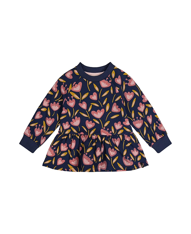 Deux par Deux Girls' French Terry Peplum Hem Raglan Sleeve Top - Little Kid