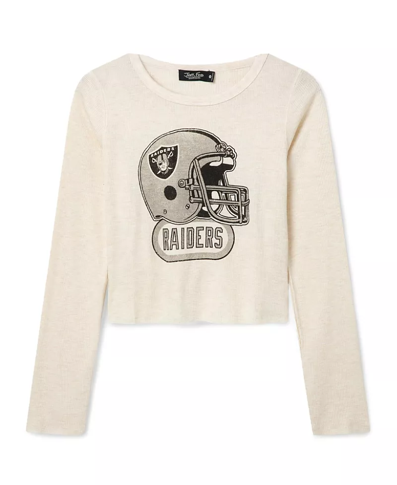 Junk Food Clothing Women's Las Vegas Raiders Helmet Crop Thermal