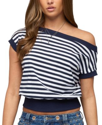 Edikted Philly Striped Off Shoulder Top