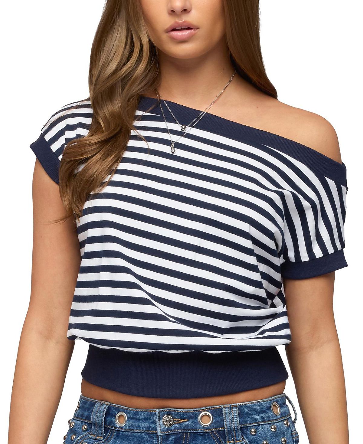 Edikted Philly Striped Off Shoulder Top
