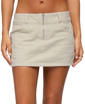 Edikted Poppey Striped Twill Mini Skirt