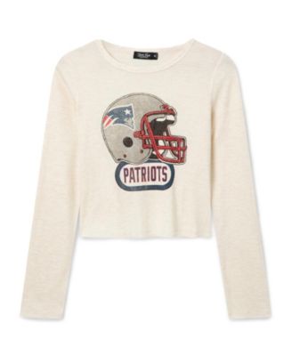 Junk Food Clothing Women's New England Patriots Helmet Crop Thermal