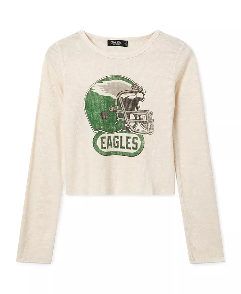 Junk Food Clothing Women's Philadelphia Eagles Helmet Crop Thermal