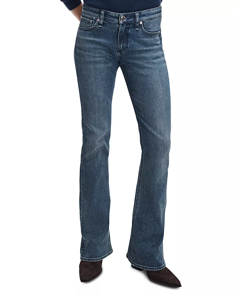 rag & bone Kinsley Low Rise Cotton Stretch Full Bootcut Jeans in Sadie