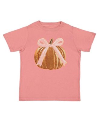 Girls' Coquette Pumpkin Sequin Patch Short Sleeve T-Shirt - Big Kid