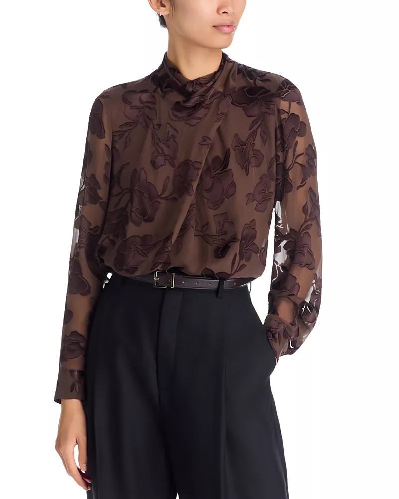 Elie Tahari The Tiffany Silk Blend Blouse