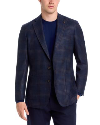 Peter Millar Collins Plaid Wool Blend Tailored Fit Jacket In Blue