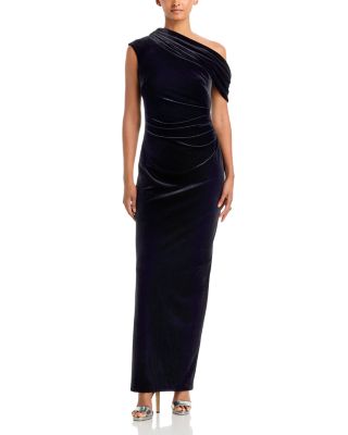 Asymmetric Velvet Maxi Dress - Exclusive